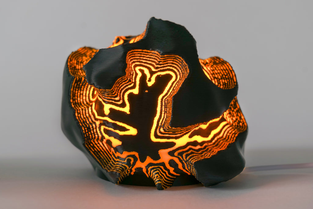 O12-s Fire Sculpted Mini Lamp