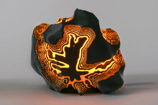 O12-s Fire Sculpted Mini Lamp